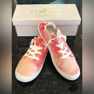 Mata Shoes Tie Dyed Peach Coral Yellow White Tones Slip On Sneakers Size 7